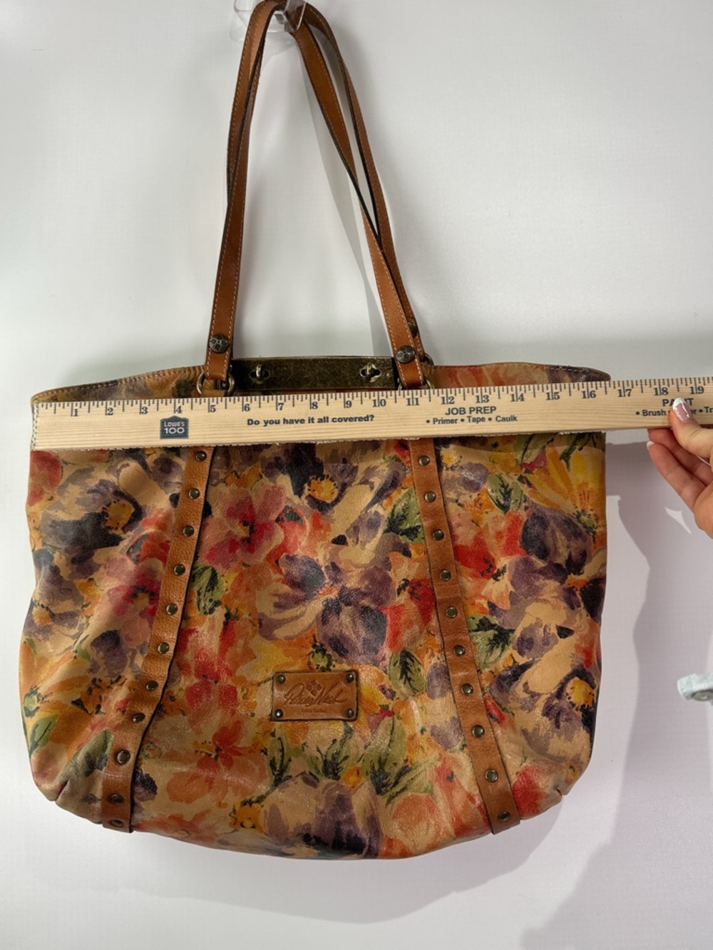 Patricia Nash Benvenuto Tote Studded Floral Leather Spring Multi Large - Picture 12 of 15
